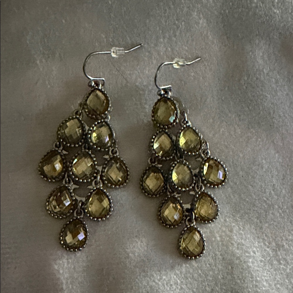 Citrine Tone‎ Teardrop Chandelier Earrings - Women Jewelry